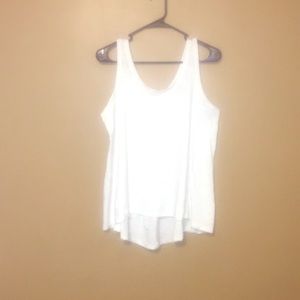 White tank with “cinched” detail on the back